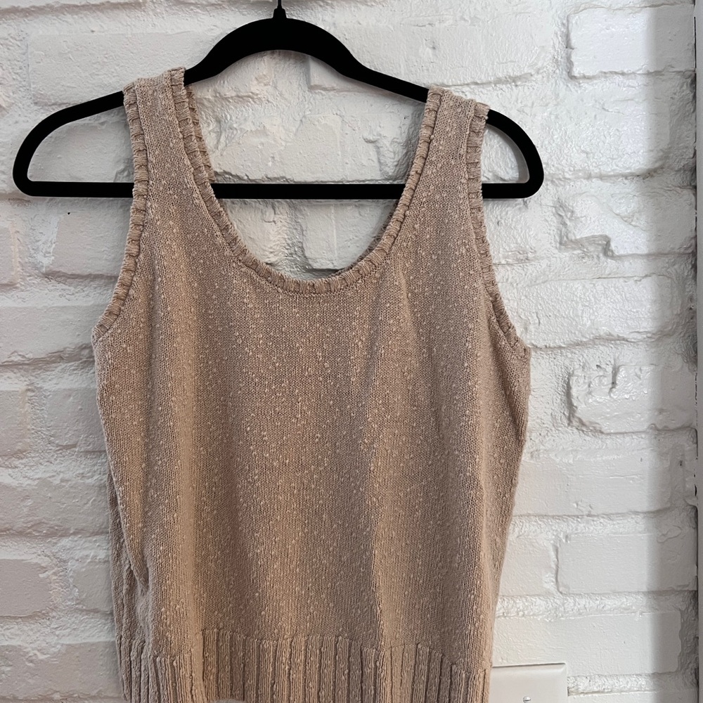 LOFT Knit Beige Tank Top